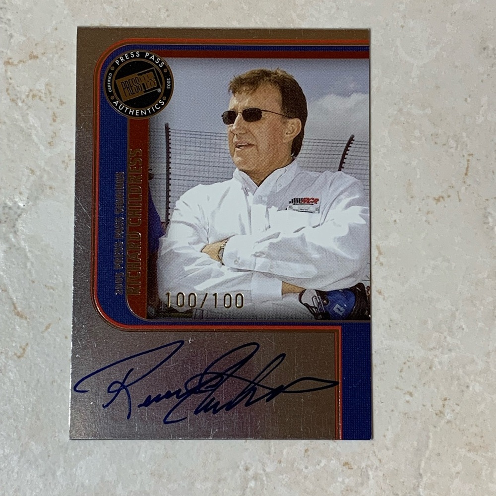Press Pass Authentics Racing Card